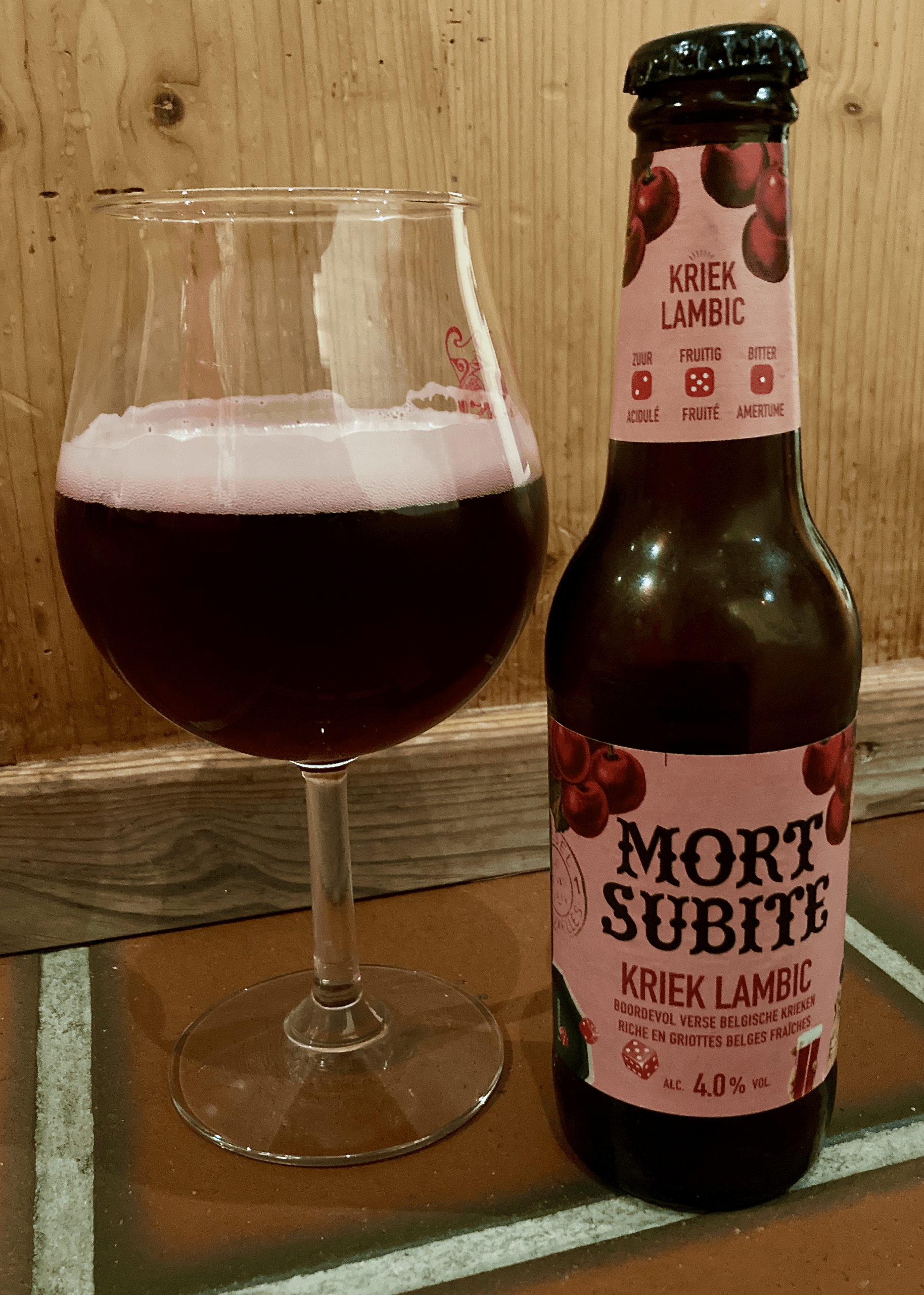 Photo de Mort Subite Kriek Lambic, Kriek Lambic accessible Belgique 4.5% — brassée par Brouwerij Alken-Maes